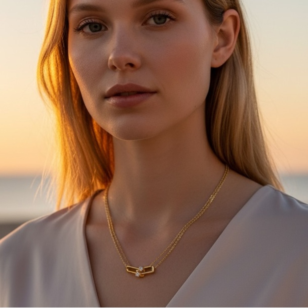 Gold U Link Necklace